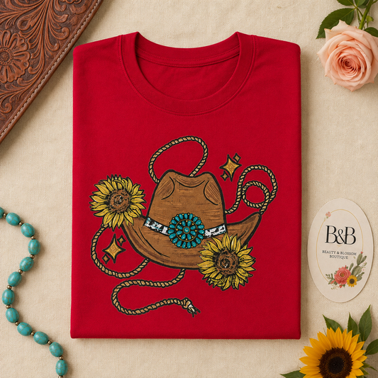 Cowboy Hat Rope  Graphic Tee - Design 280