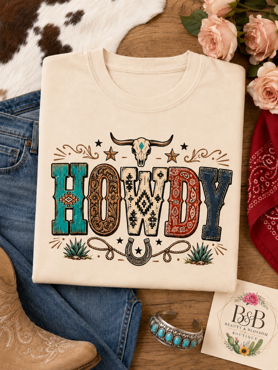 Western Howdy Graphic Tee - Design 51
