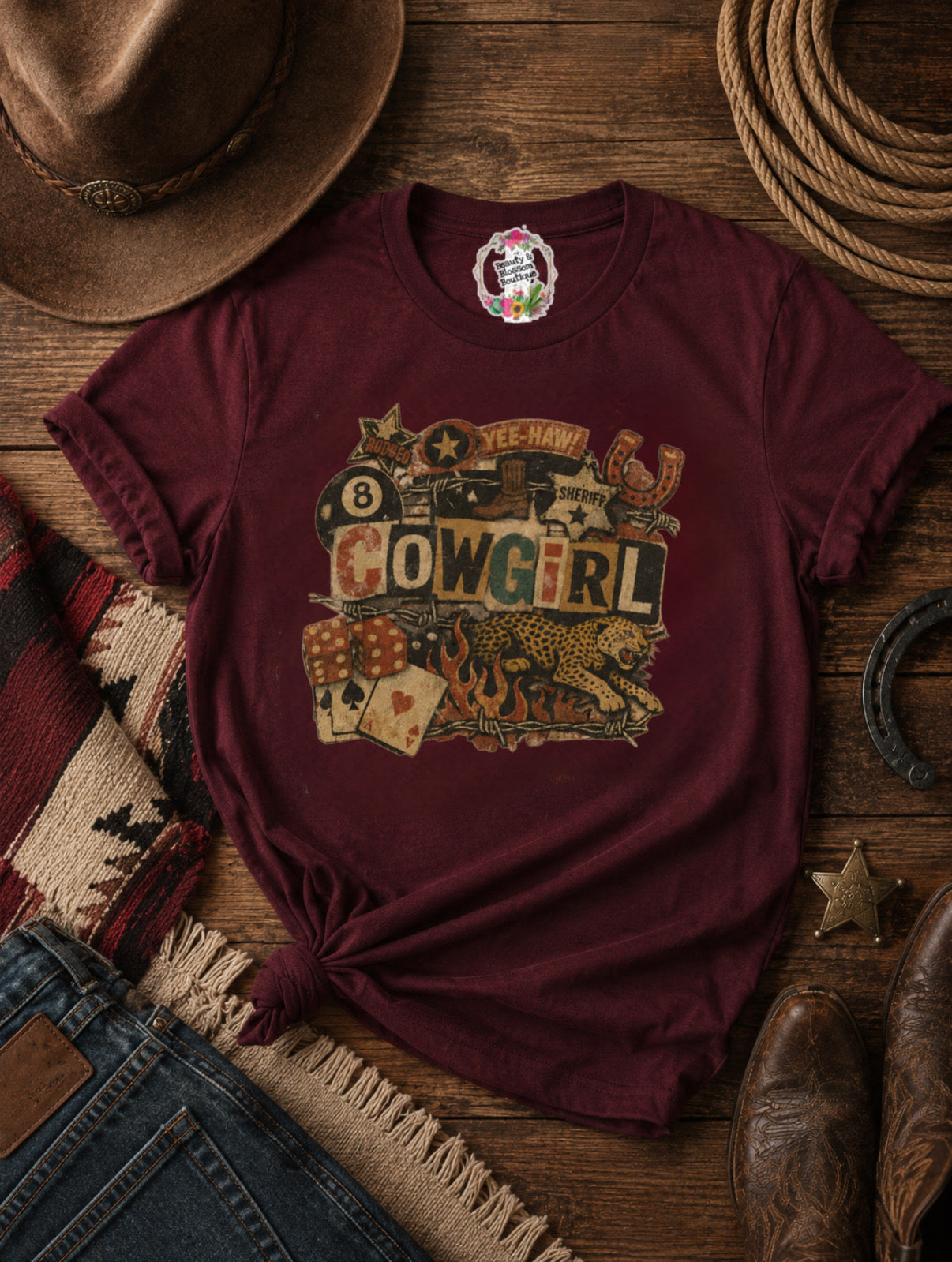 LUCKY COWGIRL TEE- 149