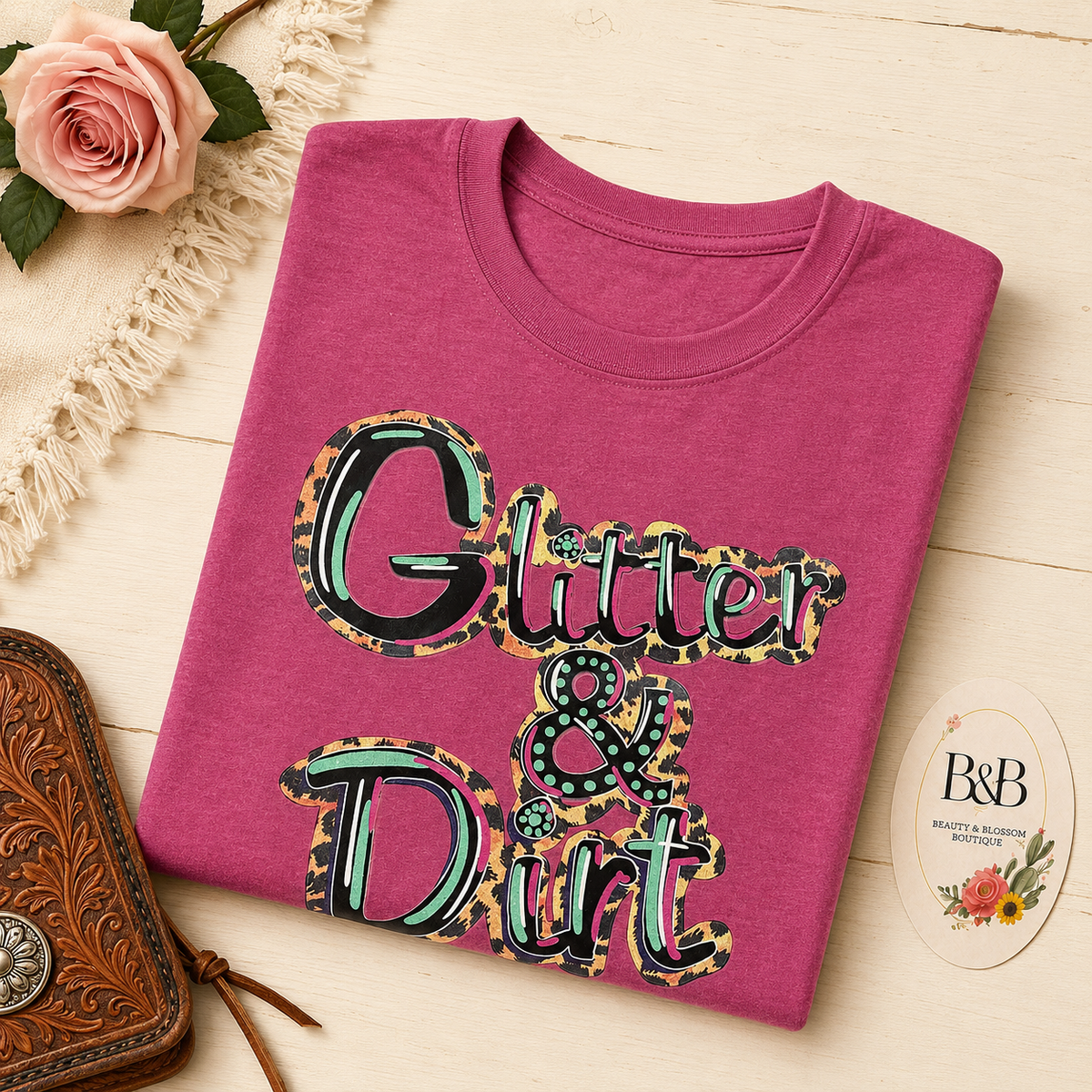 Glitter & Dirt (MOM OF BOTH )Graphic Tee - Design 131