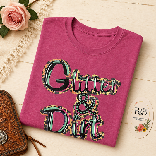 Glitter & Dirt (MOM OF BOTH )Graphic Tee - Design 131