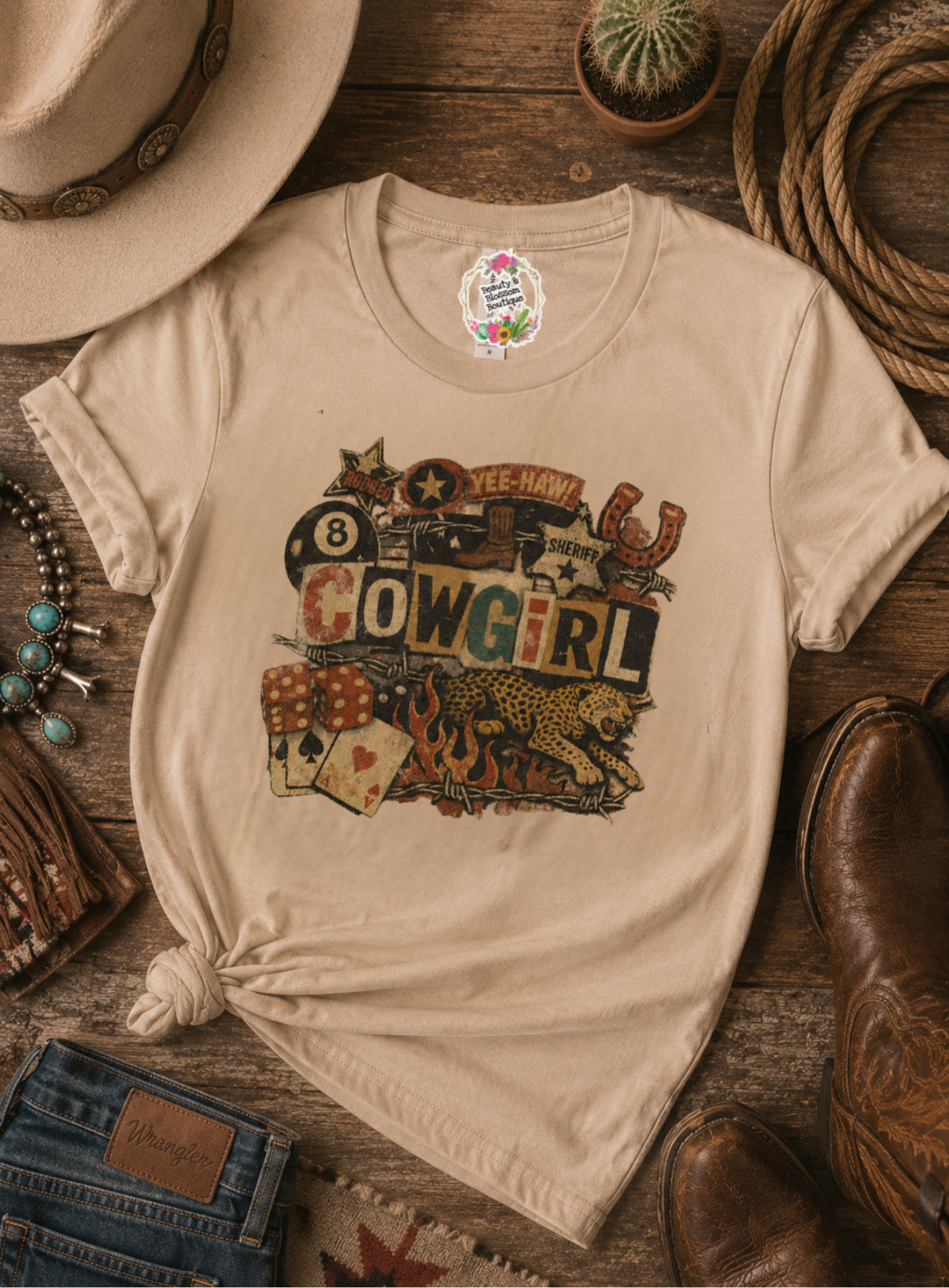LUCKY COWGIRL TEE- 149