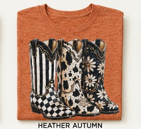 Three of a kind western boot Graphic Tee – Design 136