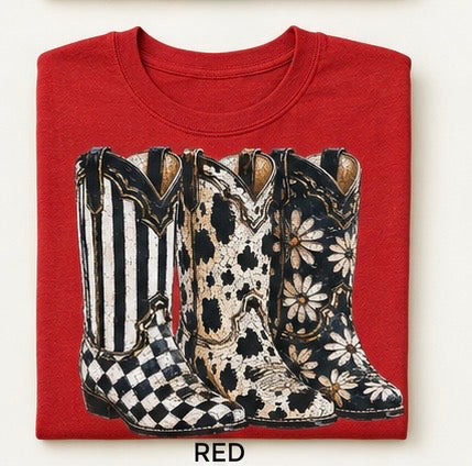 Three of a kind western boot Graphic Tee – Design 136
