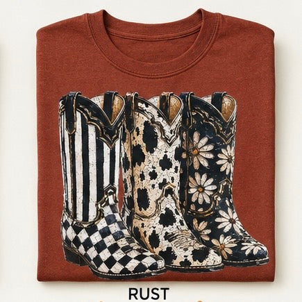 Three of a kind western boot Graphic Tee – Design 136
