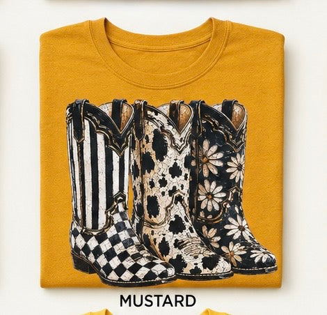 Three of a kind western boot Graphic Tee – Design 136