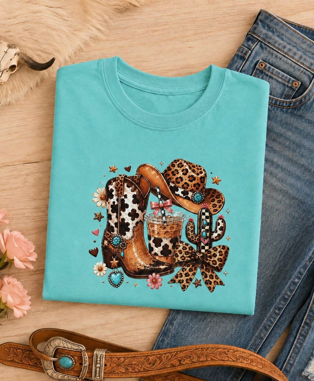 Cowgirl Essentials Graphic Tee - Design 163