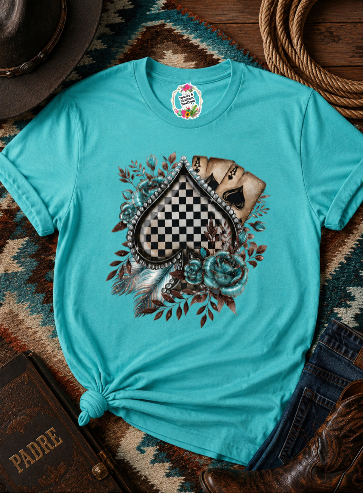 HIGH STAKES COWGIRL TEE- 135