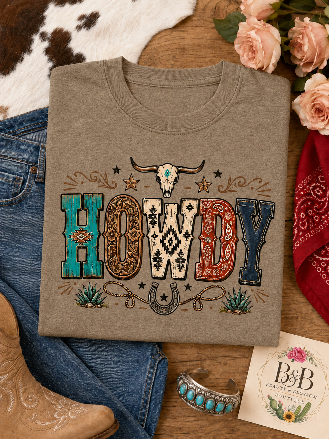 Western Howdy Graphic Tee - Design 51
