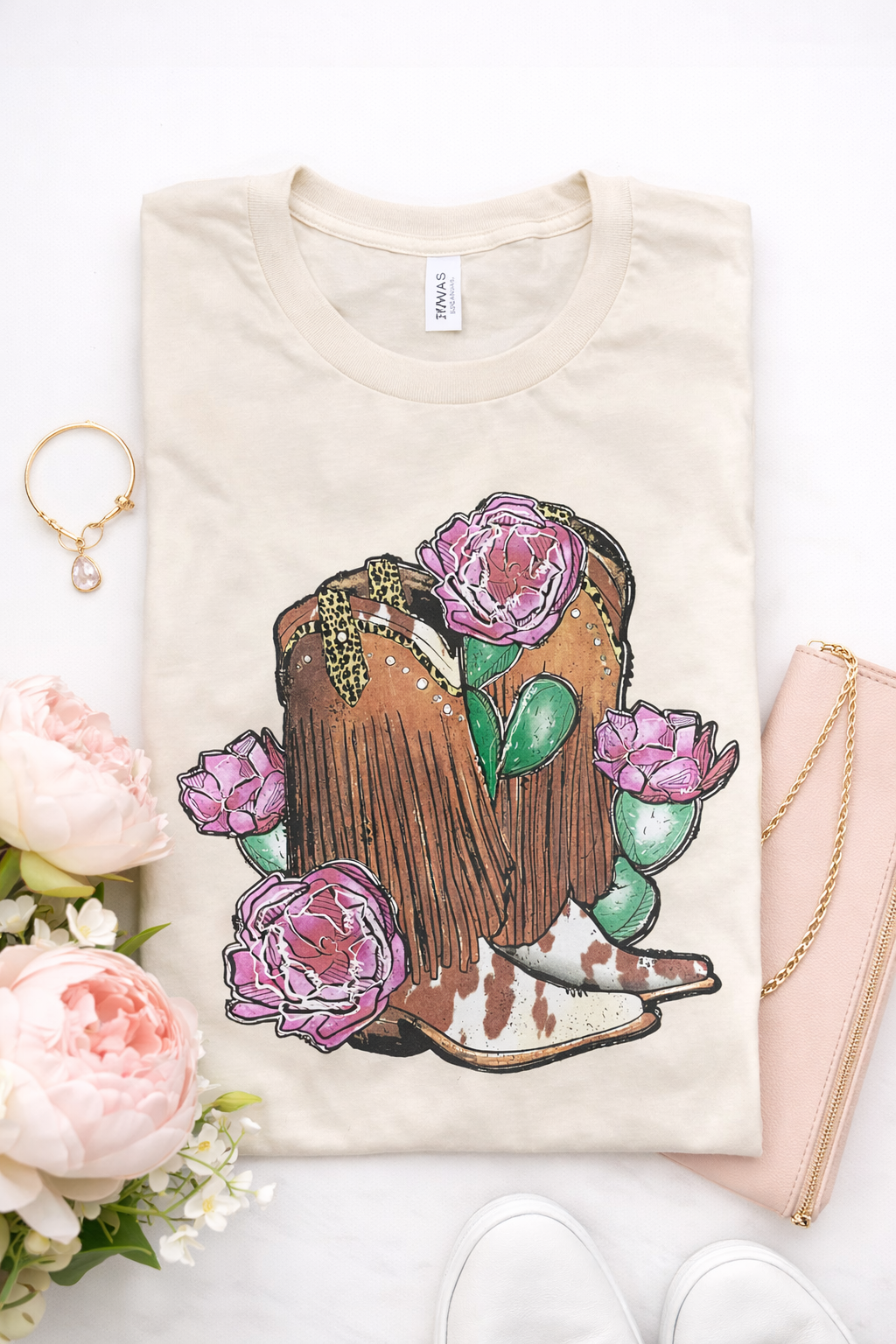 COWHIDE BOOTS TEE - 231