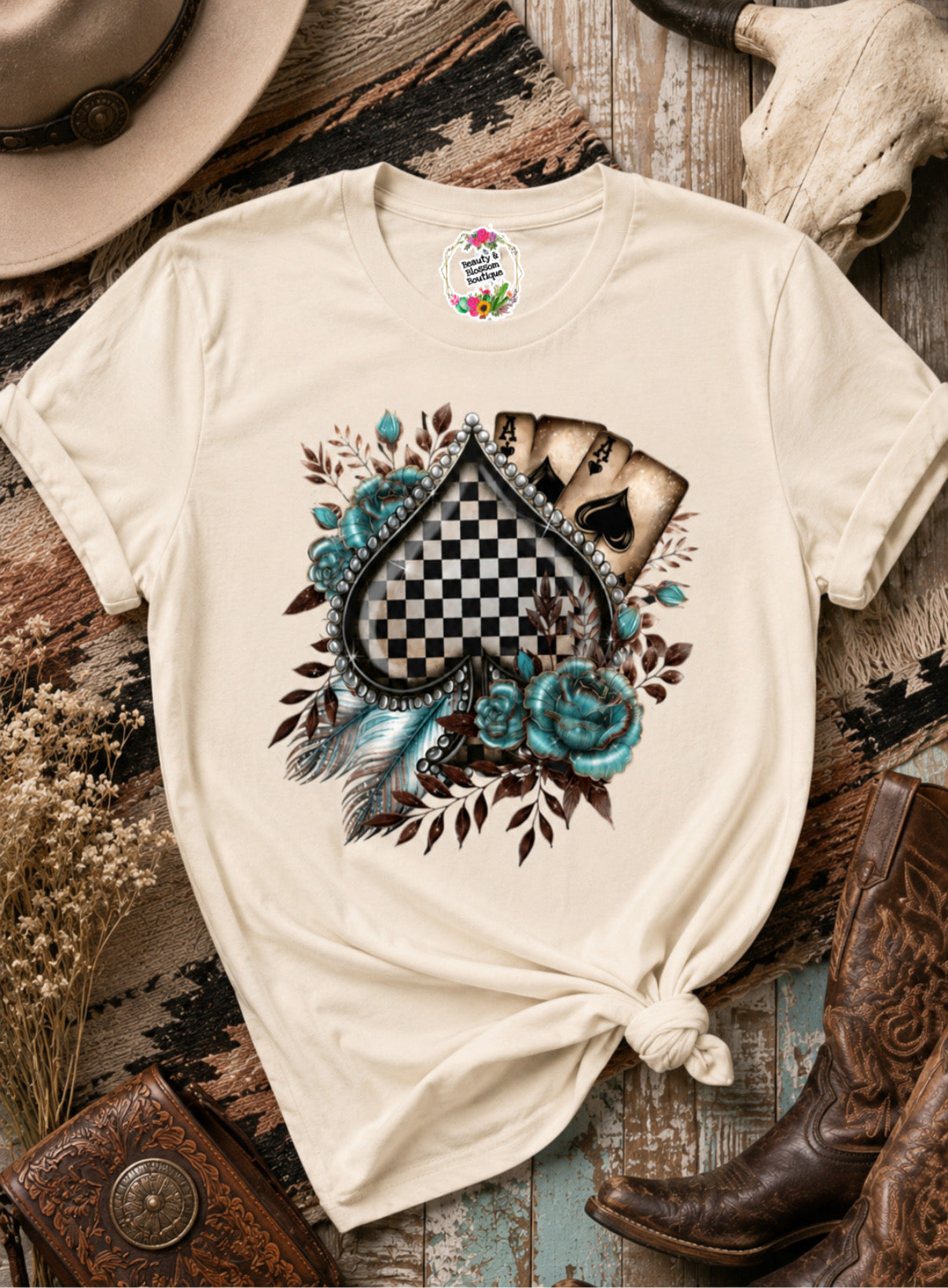 HIGH STAKES COWGIRL TEE- 135