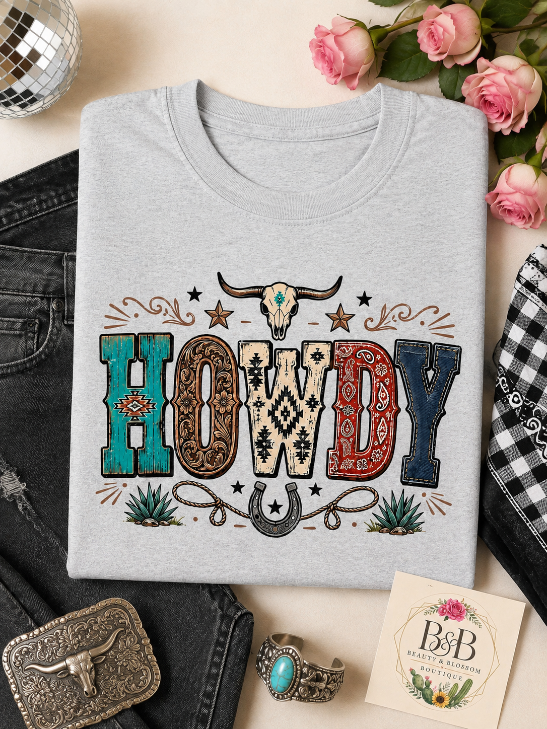 Western Howdy Graphic Tee - Design 51