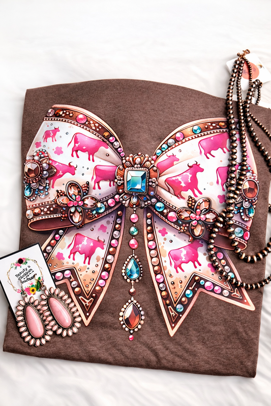 CUTE WESTERN BOW TEE- 273