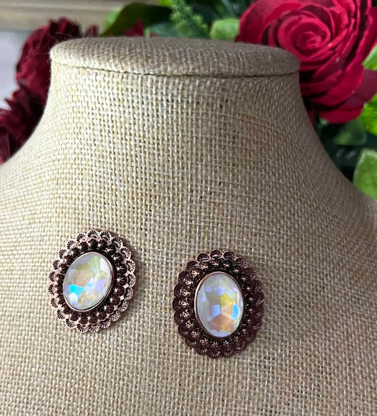 OPAL CONCHO EARRINGS- ivory