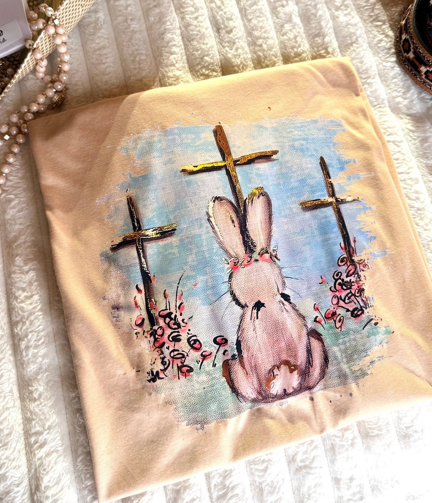 BUNNY CROSS EASTER TEE -0128