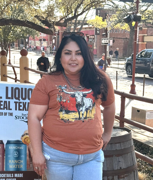 DESERT LONGHORN WITH BLING TEE- 18