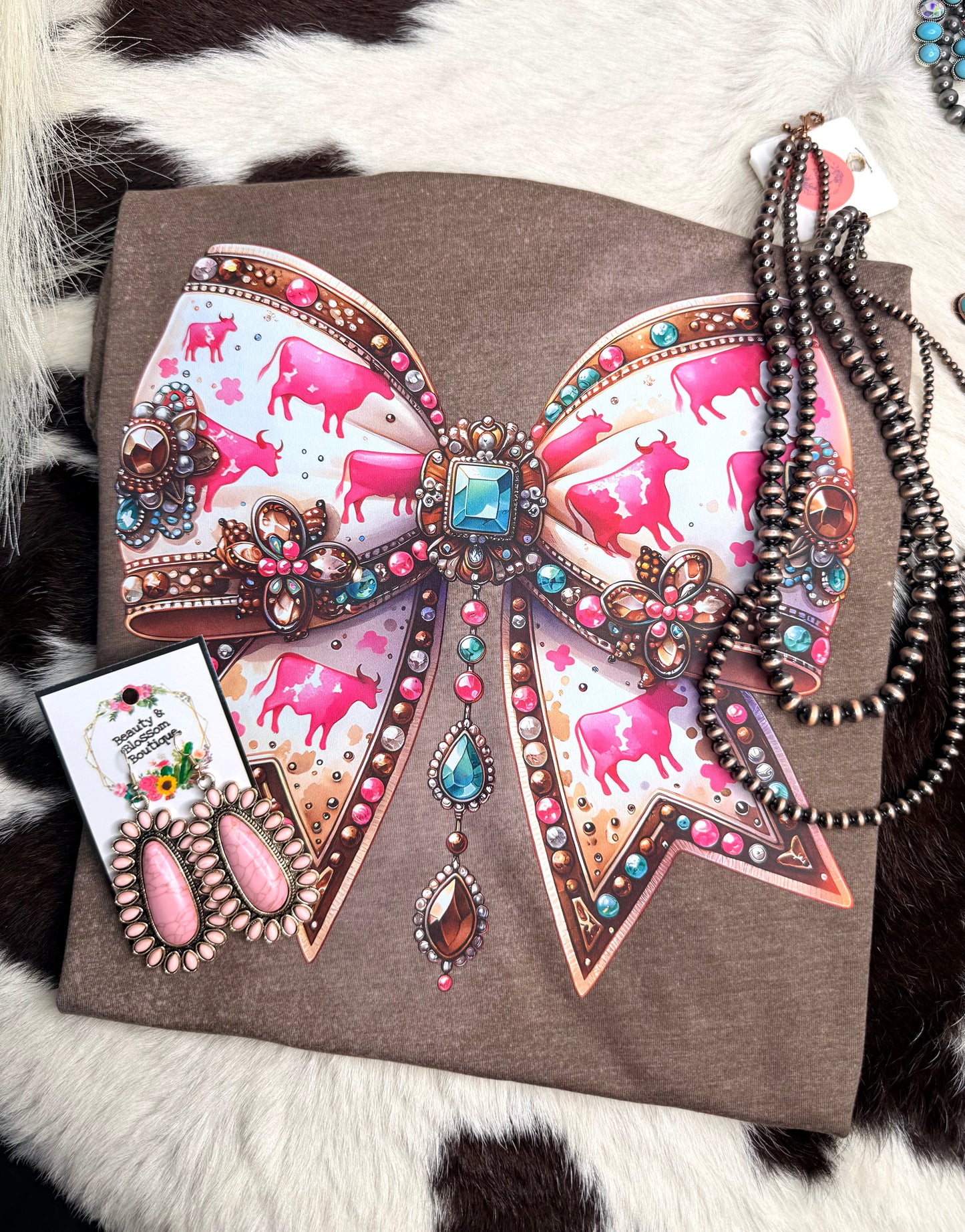 CUTE WESTERN BOW TEE- 273