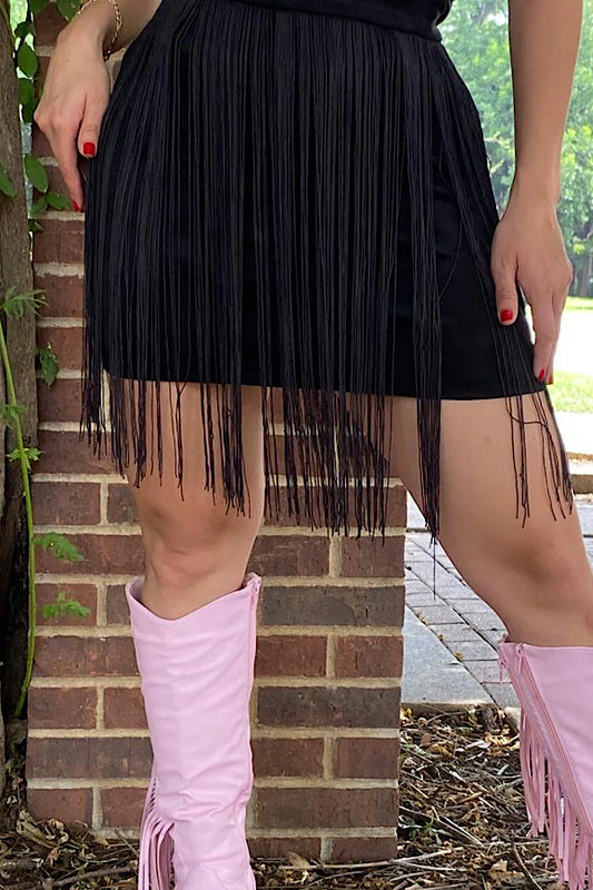 MIDNIGHT FRINGE SKIRT