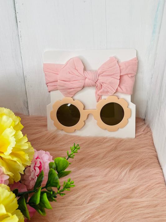 GIRLS SUNGLASSES & HEADBAND- PINK