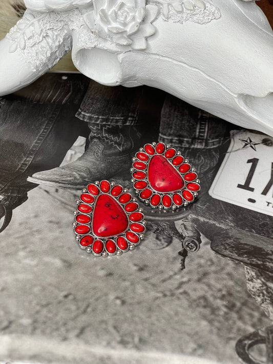 RED HOT RODEO STUD EARRINGS