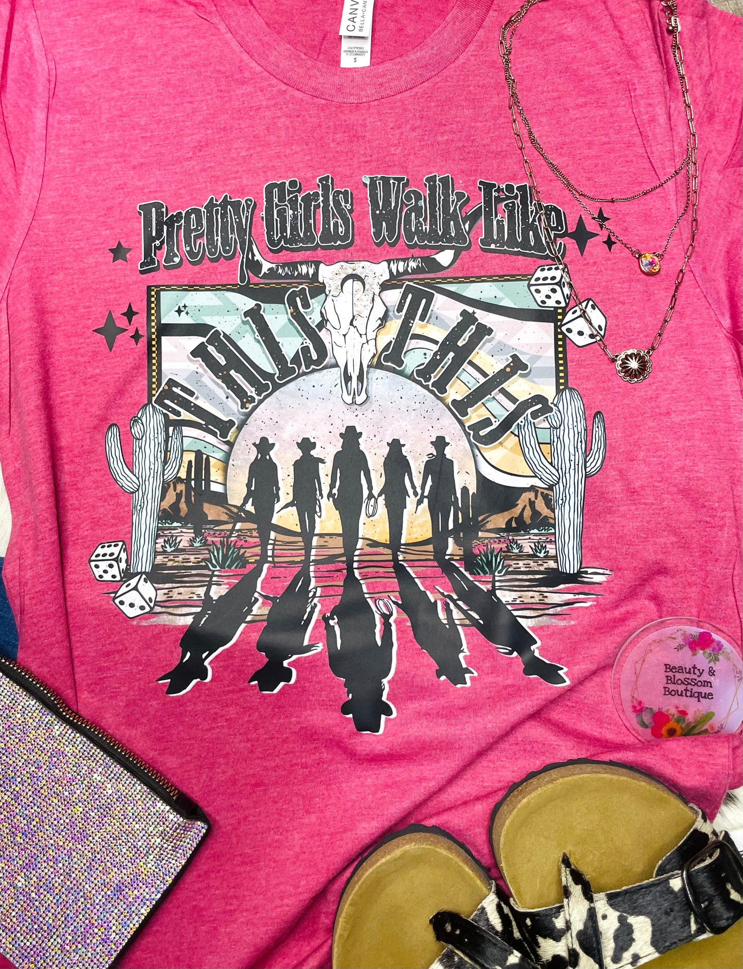 PRETTY GIRLS WALK LIKE THIS,THIS TEE- 218