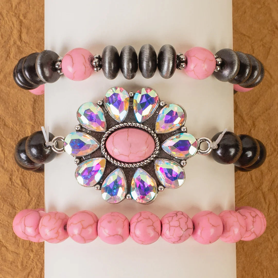 PINK NAVAJO PEARL BRACELET