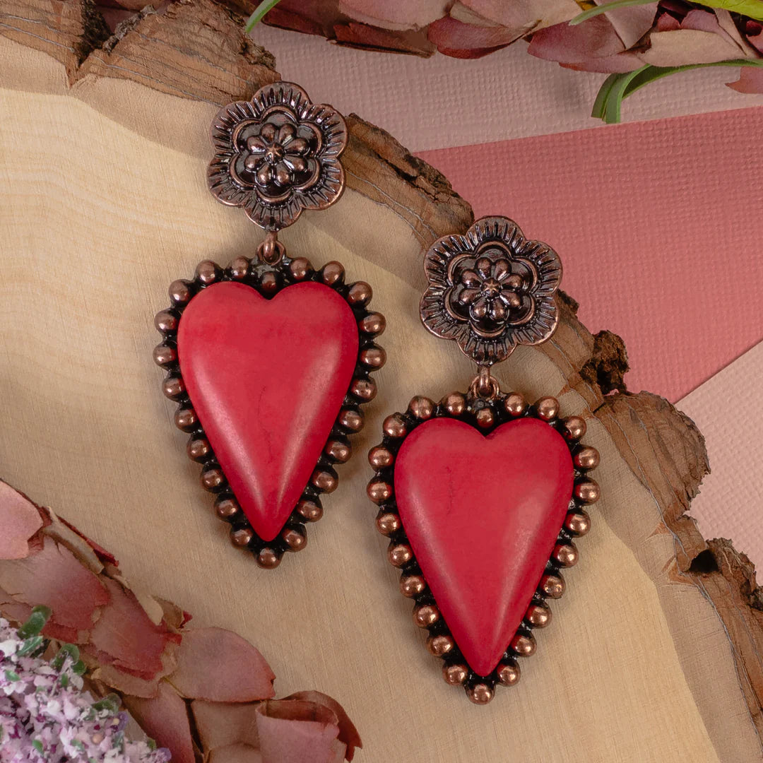 KEEPER OF THE HEART EARRINGS- Red