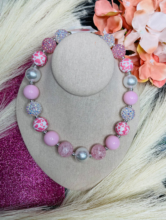 PINK  & COW GIRLS NECKLACE