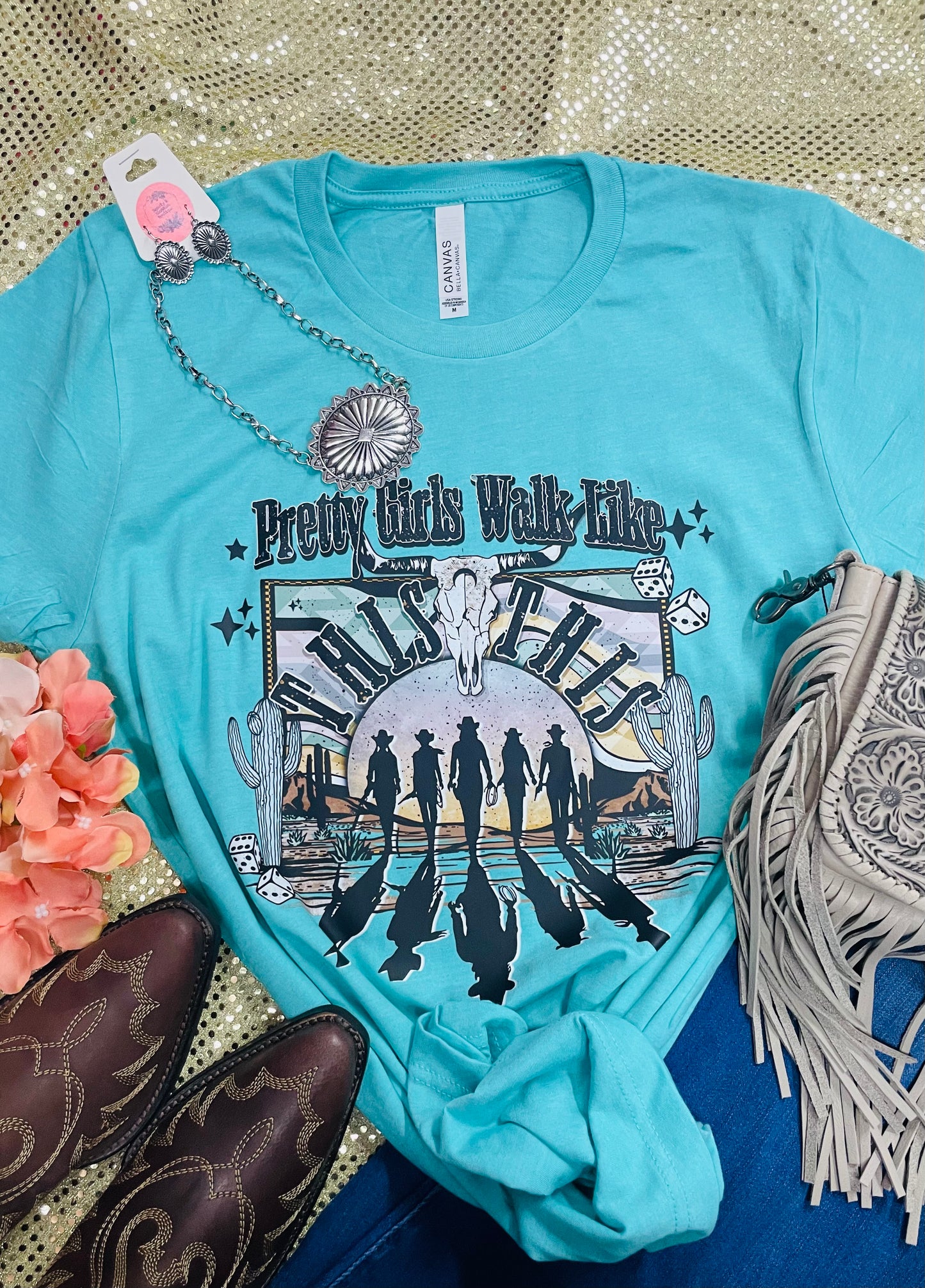 PRETTY GIRLS WALK LIKE THIS,THIS TEE- 218