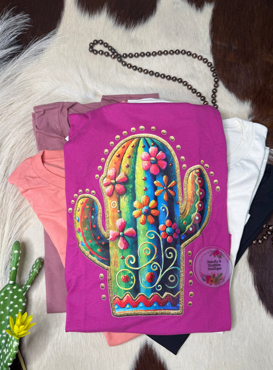 COLORFUL CACTUS TEE- 252