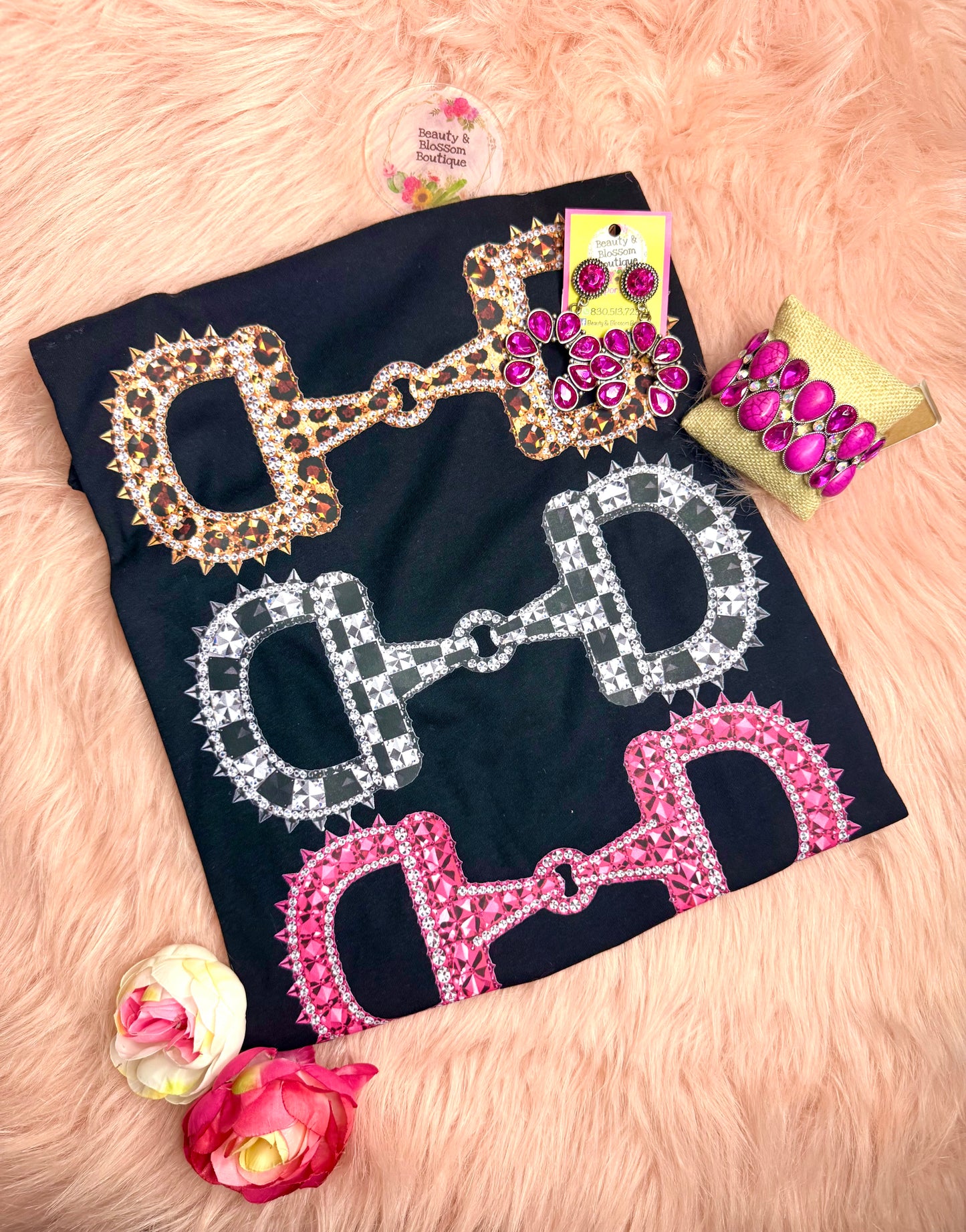 BLINGED OUT BUCKLES TEE  - 277