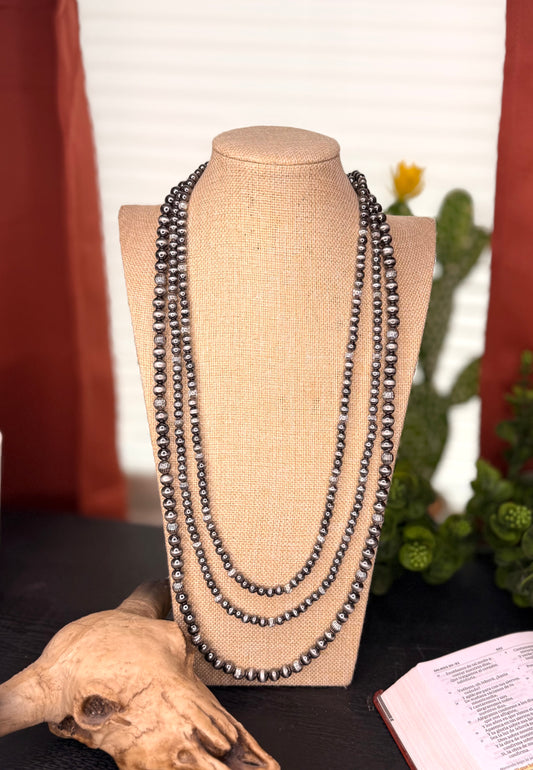 NOTHING BUT NAVAJO PEARL NECKLACE- silver