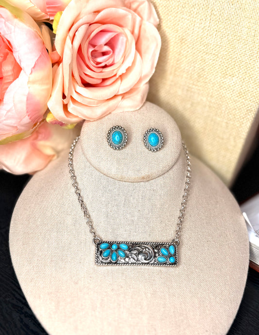 RECTANGLE PENDANT TURQUOISE SET