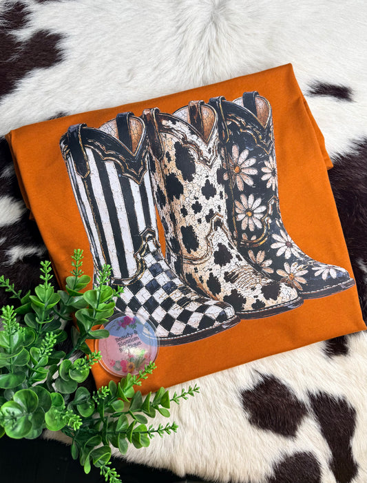 THREE OF A KIND WESTERN BOOT TEE  -