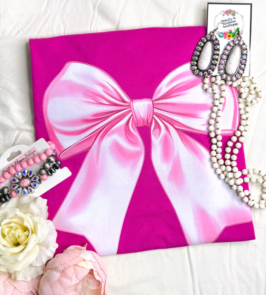 PINK BOW TEE  - 217