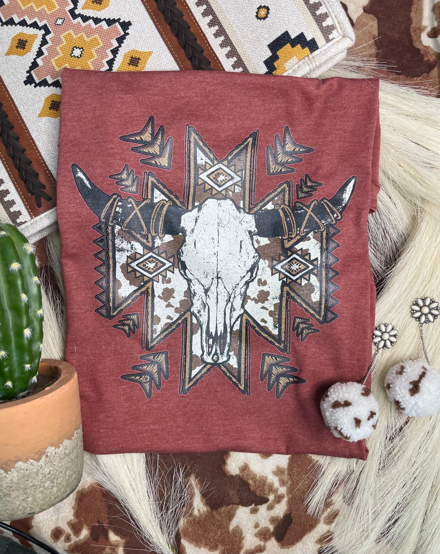 TRIBAL STEER HEAD TEE- 256