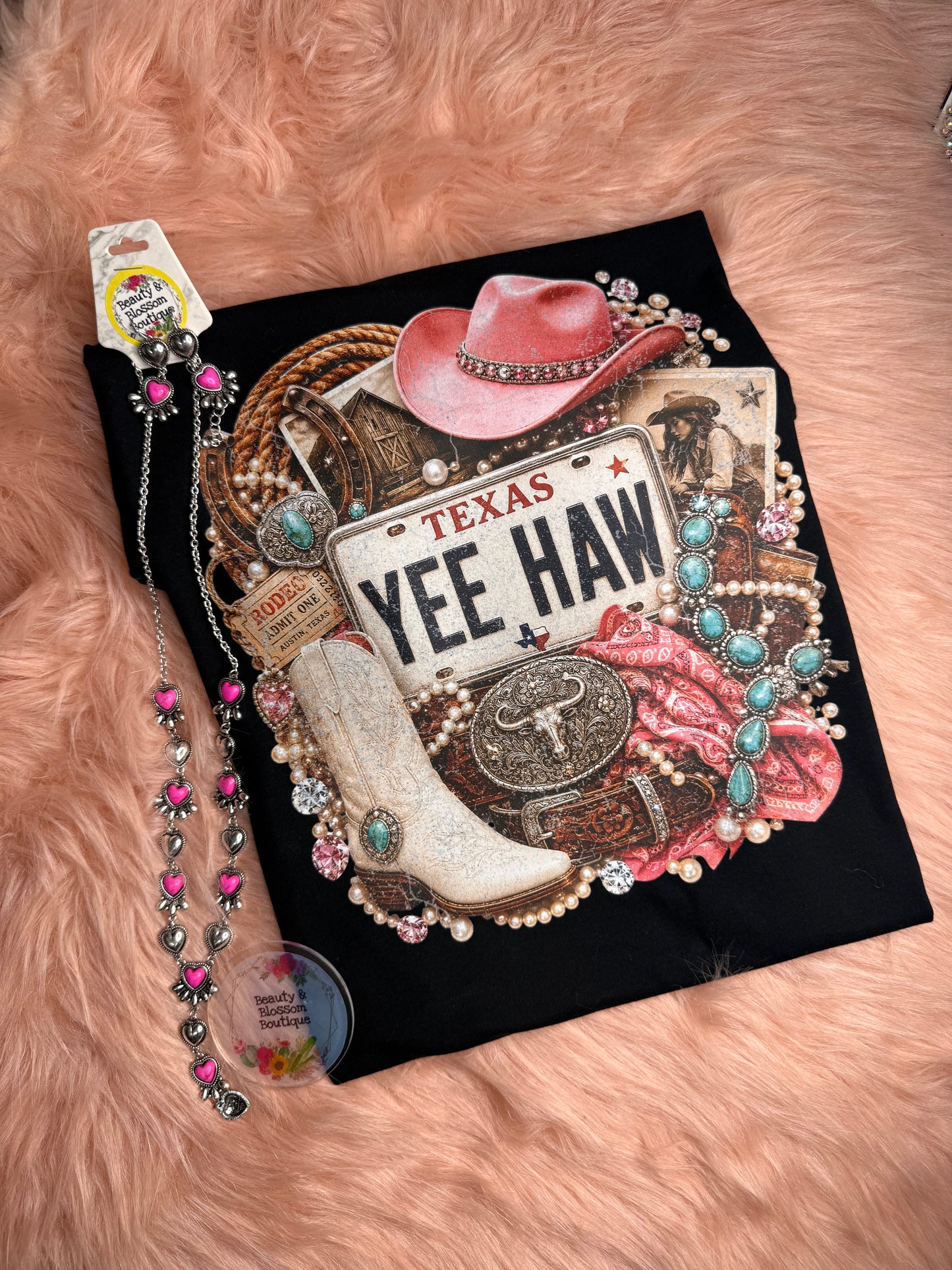 Texas Glam Yeehaw Graphic Tee - Design 44