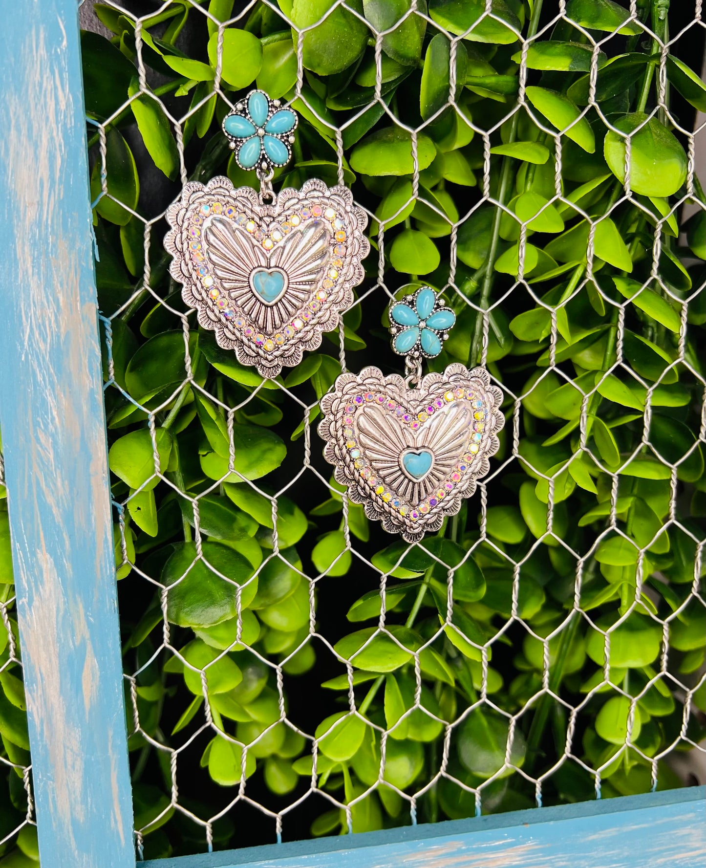 TURQUOISE HEART  EARRINGS