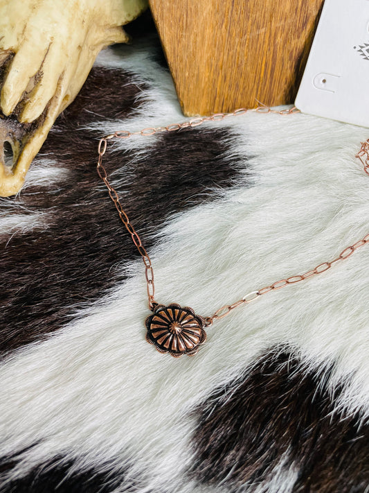 CHEYENE CONCHO NECKLACE - COPPER