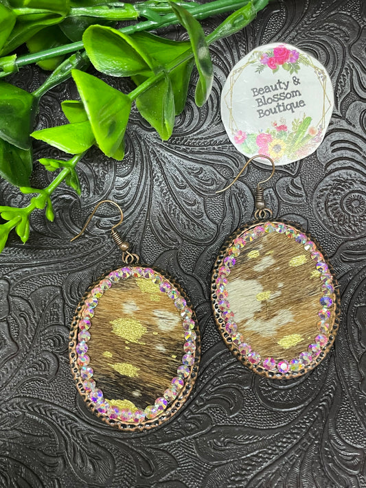 MOORE COWHIDE EARRINGS