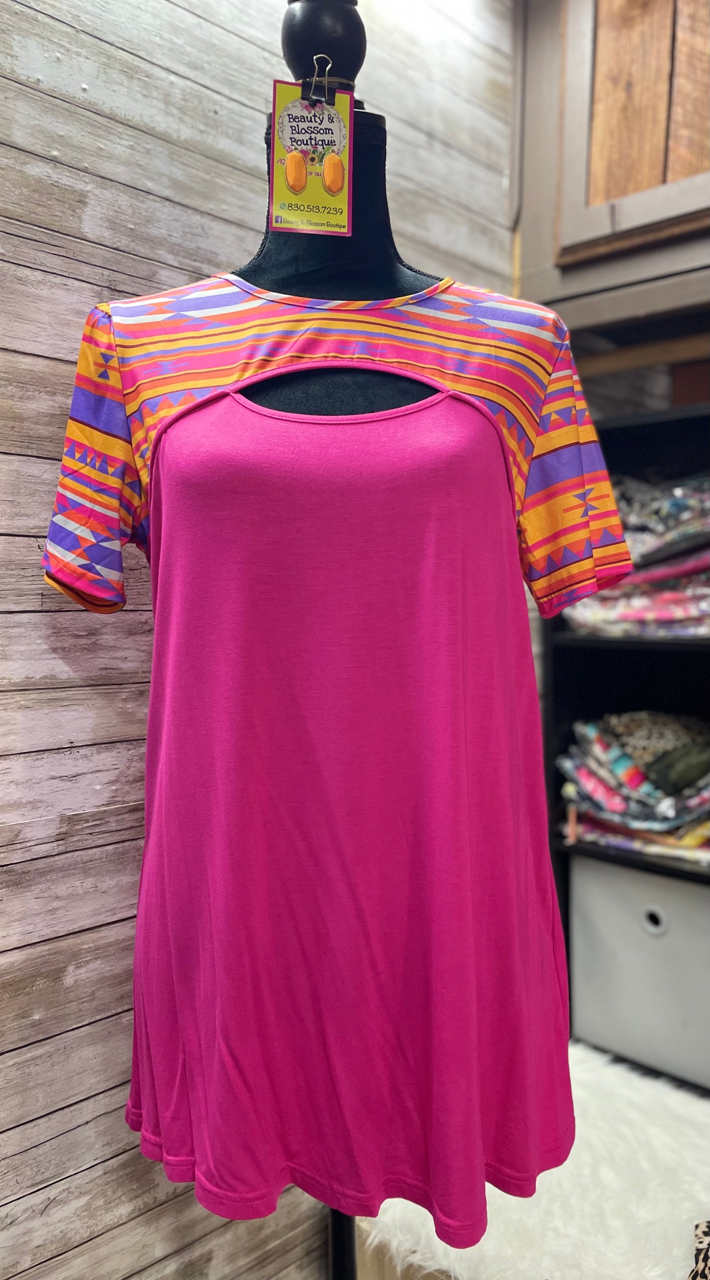 Pink Aztec Top