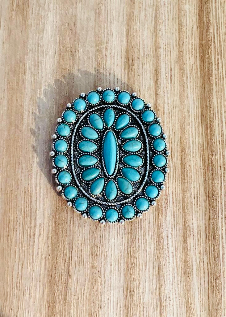 TURQUOISE STONE OVAL PHONE GRIP