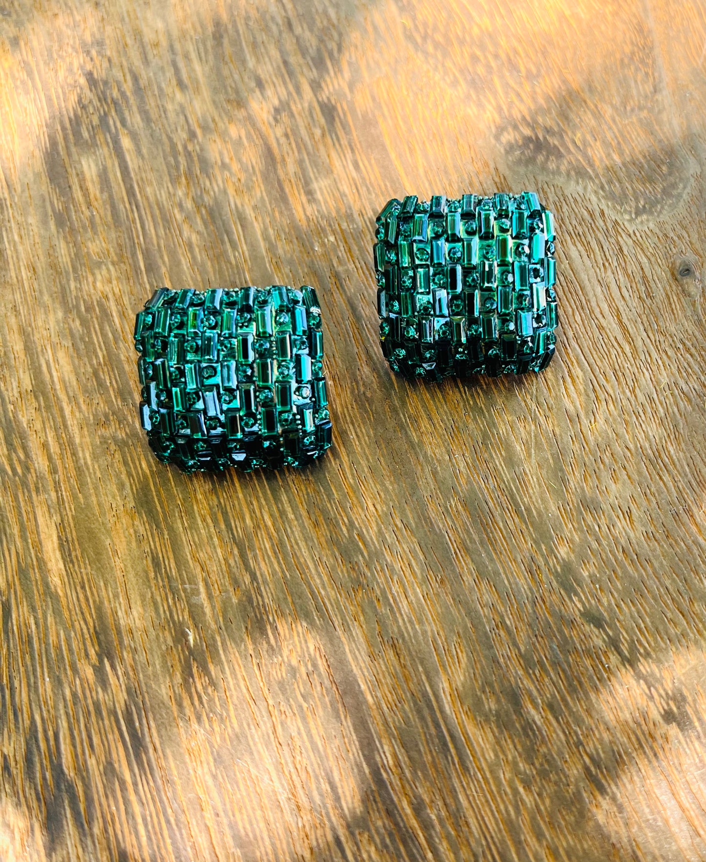 EMERALD BLING POST EARRINGS