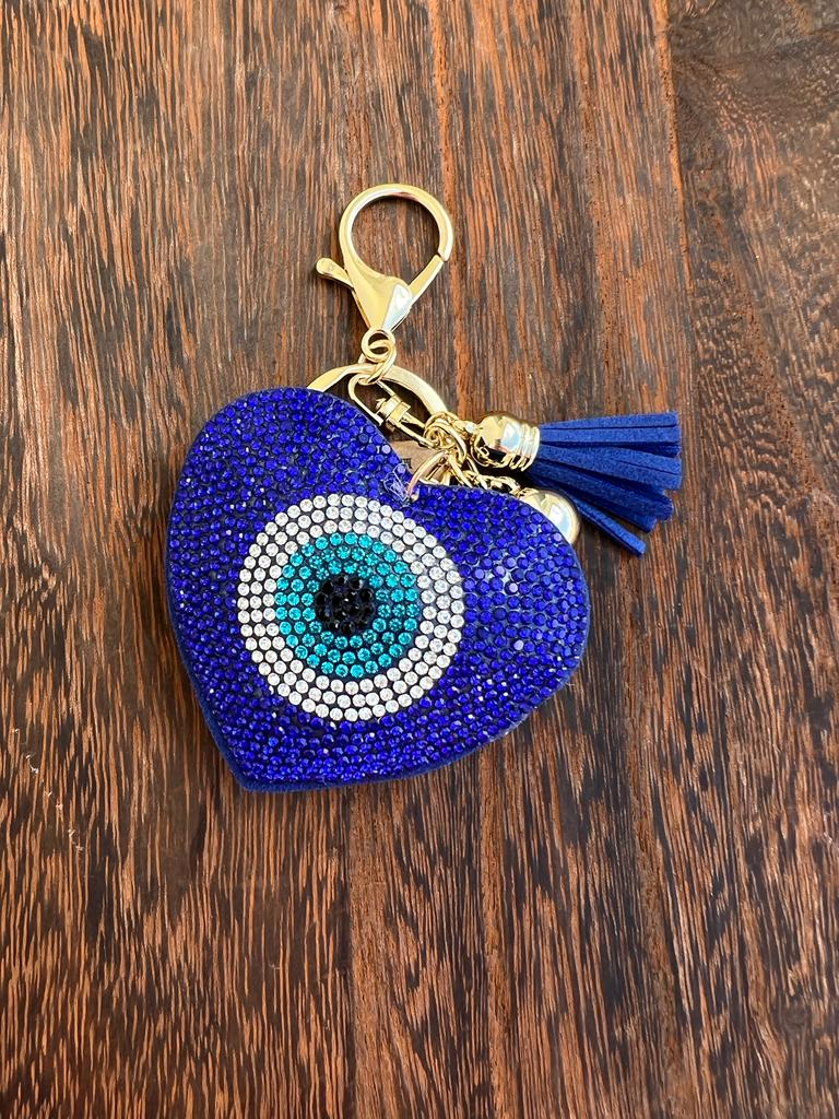 OJO TURCO HEART KEYCHAIN- BLUE