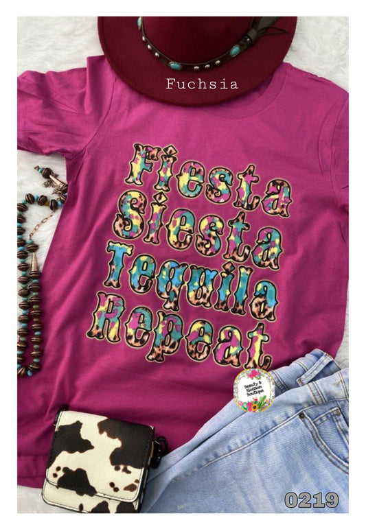 FIESTA SIESTA TEQUILA REPEAT TSHIRT- 219