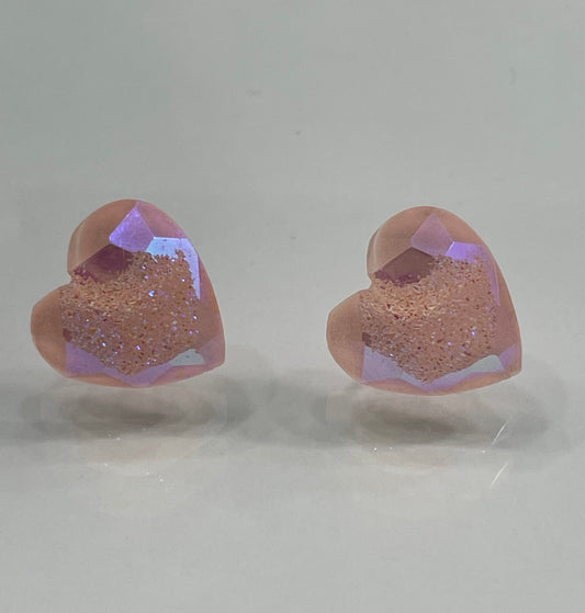 Heart Druzy Studs