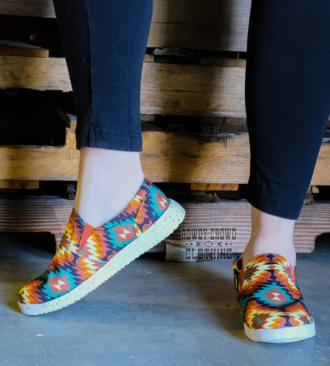 Orange Aztec Shoes