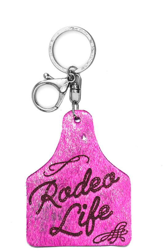 RODEO LIFE LEATHER KEYCHAIN