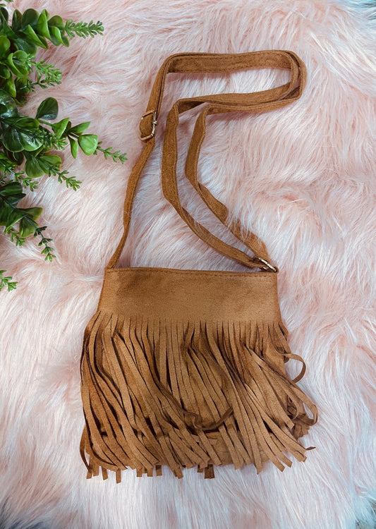 FRINGE GIRLS PURSE - BROWN