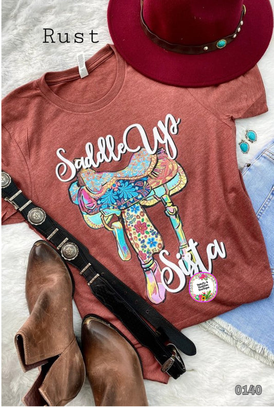 SADDLE UP SISTA  TSHIRT- 140